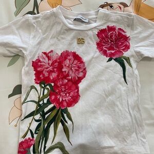 Dolce & Gabbana Floral Kids Shirt with Pink Carnations